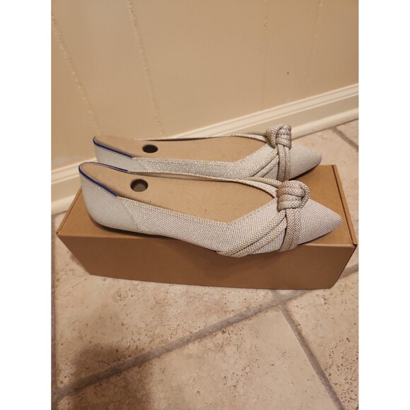Rothy's "The Knot Point II" Flats in "Diamond Metallic" Silver Size 10.5 - Picture 1 of 12